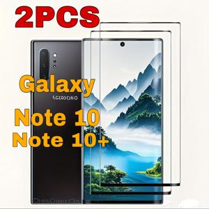 TEMU 갤럭시 노트10+ 5G/노트10 5G용 강화유리 보호필름 2개