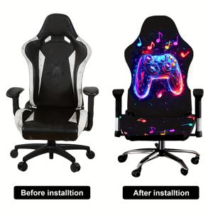 TEMU 게이밍 의자 호환 탄력성 세탁 가능 의자 커버 - 분리형 디자인, 스트레치 가능한 사무실 & PC 게이밍 의자용, 가정 및 사무실 사용 가능한 세탁 커버 - 대부분의 컴퓨터 의자에 적합