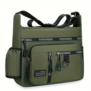 TEMU 남성용 크로스백, 대용량 세븐포켓 디자인, 네 가지 컬러, 멀티툴 정리함, 지갑, 출퇴근용 가방, 간편한 수납