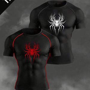 TEMU 남성용 캐주얼 스포츠 티셔츠 1개 | 블랙 크루넥 반팔, 피부 친화적 통기성, 부드러운 폴리에스터 원단, 피트니스, 러닝, 스포츠 & 야외 활동에 적합한 빠른 건조감