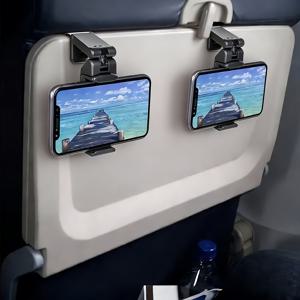 TEMU 2개 세트 항공기 폰 홀더 - 360° 회전 & 클램프 기능 - 내구성 강한 태블릿 & 스마트폰 스탠드 - 차량, 책상, 비행기 사용 가능 - 핸즈프리 여행 액세서리, 항공 애호가 및 선물용 (차량/데스크탑/테이블용)