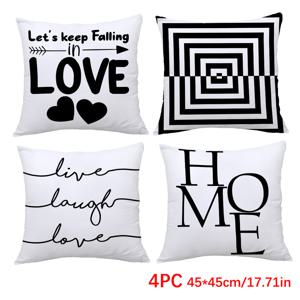 TEMU 4개 세트, 단면 프린트 베개 커버, 