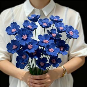 TEMU 시간이 지남에 따라 변하지 않는 홈 데코를 위해 디자인된 파란색 수제 세라믹 잊지마를 8개 세트입니다. 이 퇴색 방지 제품은 실내 및 실외 환경 모두에 적합합니다.