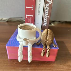 TEMU 아름다운 3D 프린팅 커피 컵 및 콩 피규어 2개 세트: 카페, 거실, 바 카운터를 위한 사랑스러운 장식 | 모든 환경에 적합한 다용도 장식품 | 할로윈, 크리스마스에 커피 애호가를 위한 이상적인 선물