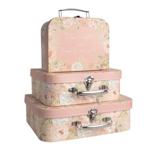 TEMU 정리용으로 디자인된 종이 보드 여행 가방 3개 세트, 가정용 장식 보관 상자, 사진 보관에 적합한 뚜껑 포함, 발렌타인데이, 결혼식, 생일, 기념일에 적합한 선물 상자