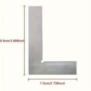 TEMU AXK 정밀 L자형 금속 목공 스퀘어 - 90도 각도자 & 각도계, 목공 측정 도구, 은색