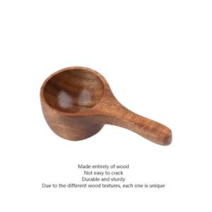 TEMU 빈티지 나무 커피 원두 스크루프, 10cm/3.93인치, 견고한 나무 재질, 용량 30g, 차잎, 커피 분말 측정에 적합하며 목수 스푼으로 사용 가능하여 이상적인 선물입니다.