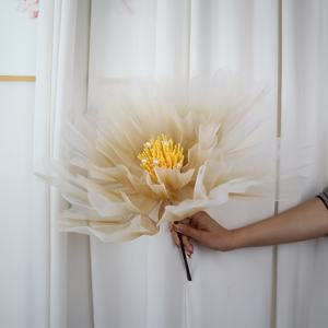 TEMU 50cm 시뮬레이션 스프레이 컬러 실 모양의 피오니 인공 꽃, 결혼식 파티 홈 스테이지 로드 플라워 장식용 대형 꽃 머리, 웨딩 플라워