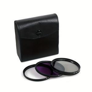 TEMU 62mm 67mm 72mm 77mm 82mm 필터 트리오 세트: UV 보호 필터, CPL 편광 필터, FLD 퍼플 필터 + 필터 파우치 3개, DSLR 카메라 사진 액세서리
