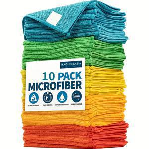 TEMU 10개입 다용도 청소용 천 극세사 헝겊, 흡수력 뛰어난 닦는 타월 욕실 차량 범용 가정 사무실 야외 사용, 내구성 좋은 폴리에스터 혼방 원단, 보풀이 없음 및 털 빠짐 없음, 크리스마스 추수감사절 스타킹 채우기, 다양한 장면 C