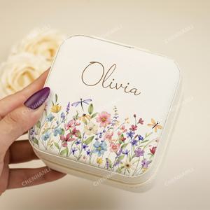 TEMU 1개 맞춤형 꽃밭 비즈 주얼리 박스, 지퍼 클로저, 이름 커스터마이징 가능, 신부 들러리 선물, 자매 친구 졸업 생일 선물 | 엄마를 위한 최고의 선물 | 발렌타인데이 선물 | 그녀를 위한 선물 | 크리스마스 선물, 보석함