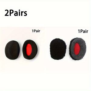 TEMU 단색 스트랩리스 귀마개 2쌍, 부드러운 귀 보온대, 부드럽고 편안함, 플러시로 따뜻함, 패션 액세서리, 겨울 야외 활동 및 여행용 남녀공용