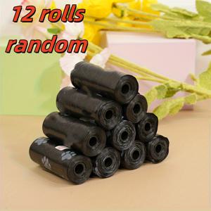 TEMU 180개/12롤 두꺼운 강아지 배변봉투, 누수 방지 애완동물 배설물 봉투, 강아지 야외 산책용