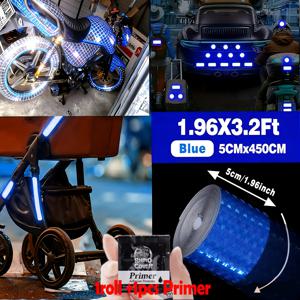 TEMU 단색 반사 안전 테이프 1.96*177.17인치 노란색/빨간색/흰색/파란색/초록색/형광 초록색 반사 접착 스티커 안전 표시 자동차 모양 자체 접착식 경고 스트립 반사 필름, 자동차, 트럭, 버스용 야간 사용