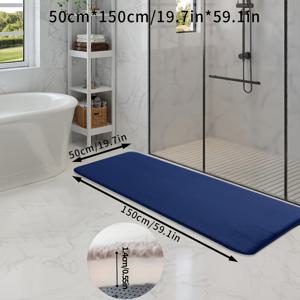 TEMU 1개 욕실 변기 매트, 메모리폼 단색 욕실 매트 욕실 미끄럼 방지 초흡수성 부드러운 욕실 매트, 세탁기 사용 가능한 욕실 러그, 욕실, 침실, 욕실 장식, 침실 장식, 방 러그, 거실에 적합