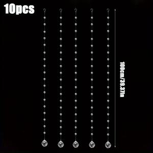 TEMU 10개 우아한 비즈 가랜드, 길이 39.37인치 - 웨딩 아치, , 크리스마스 트리 및 출입구용 반짝이는 투명 유리 장식, 웨딩 장식