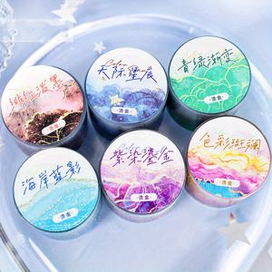 TEMU 6개 PET 장식 테이프 세트 - 스크랩북, 저널링, 플래너, 카드, 물병, 휴대폰 케이스에 적합 - 밝고 반짝이는 펄과 메이크업 테마 디자인 특징