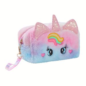 TEMU 이 매혹적인 유니콘 메이크업 파우치는 정교한 자수와 독특한 디자인을 자랑합니다. 큰 카툰 유니콘 눈과 부드러운 플러시 소재로 만들어진 스타일리시한 여행용 화장품 가방으로, 일상에 어린 시절의 마법을 선사합니다