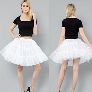 TEMU 빈티지 스타일 무뼈 웨딩드레스 슬립, 여성용 레이스 페티코트, 숏 드레스 서포트, 플레어 플리츠 숏 페티코트 (웨딩, 볼, 파티용)