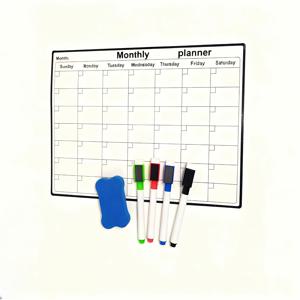 TEMU 1개 수평 문 플래너 보드 + 4개 드라이 지우개 마커 + 드라이 지우개 - 6피스 피트니스 플래너 세트, 드라이 지우개 보드 키트, 10.98x8.27인치 자기관리 체크인 스케줄 시간 관리 보드