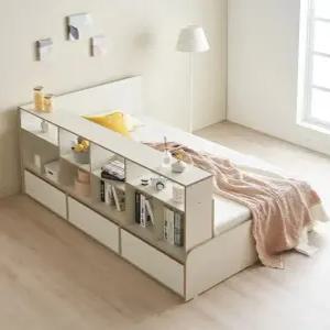 에보니아 라미 파티션 수납 침대 프레임 슈퍼싱글 / 매트리스 선택 수퍼싱글 책상형 서랍 책상형 원룸 공간분리 학생