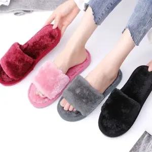 여성신발 슬리퍼 겨울 여자 털슬리퍼 (WFJX0LI)