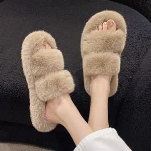 여성신발 슬리퍼 더블 여자 털슬리퍼 (WFJX0LH)