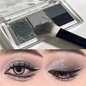 스모키 아이섀도우 팔레트 매트 글리터 방수 쉬머 아이 메이크업 쿨 톤 블랙 피그먼트