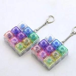 ( )레인보우 LED 클리커 딸깍이 키보드 키캡 키링 클릭커 키홀더 열쇠고리 가방고리_24529649