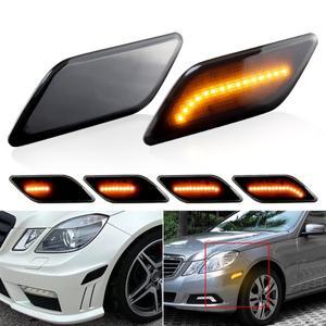 벤츠 호환 W212 E 클래스 E300 E63 AMG 세단 왜건 2010-2013 다이나믹 프론트 범퍼 LED 사이드 마커 라이트