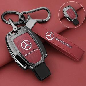 가죽 자동차 원격 키 케이스 커버 홀더 쉘 Fob 메르세데스 호환 벤츠 호환 A B C E GL S CLS 클래스 AMG W2