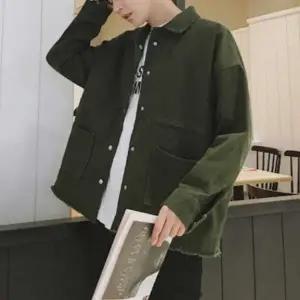 남자 VQE055O2 스타일 패션 카키 면자켓 데일리 학생 캐주얼