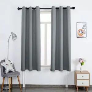 2장 YAM222H7 암막커튼 작은 그레이 미드나잇 아일릿 창문용 안