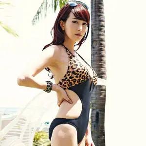 논스타일 호피 원피스 비키니 수영복 연예인 비키니