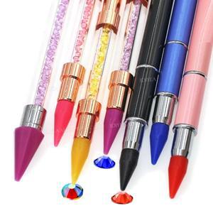 1대/몫 품질 크리스탈 펜 라인 석 보석을 따기 끈적 왁스 연필 네일 아트 천으로 다이아몬드 피커 그림에