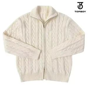 남녀공용 투웨이 소프트 울 꽈배기 니트 집업 가디건 (WI006)