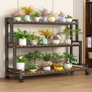 다육이 화분대 꽃 받침대 계단식 이동식 거실 진열장 스탠드 철제 플랜트