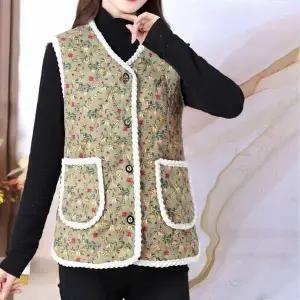 겨울 QE97VZ67 플라워 할머니 조끼 뽀글이 방한 베스트 할매옷