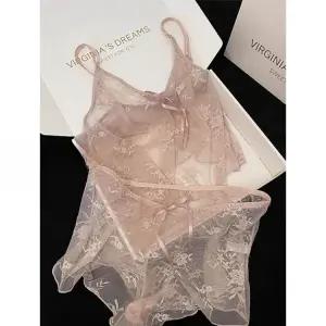 메쉬 슬립 투피스 여성 캐미솔 숏팬츠 시스루 망사 패턴 세트 XXXXL