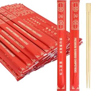 소오스 젓가락 일회용 약 100세트 UV 처리 프리미엄 개별 포장 나무 젓가락으로 일본 스시 및 아시아