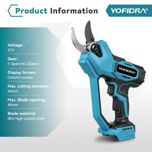 요피드라 60MM 브러시리스 전동 전지가위 속도 조절 무선 정원용 절단기 마키타 배터리용