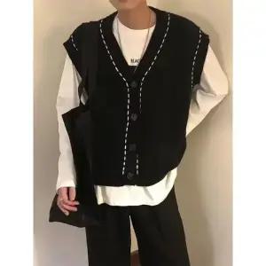 니트 빈티지 가을 캐주얼 이너 남친 조끼 나시 커플 패피3