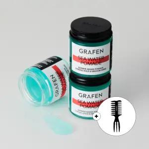 포마드빗 증정 그라펜 세정력좋은 수성포마드왁스 제주해수포마드 100g, 3개 191023