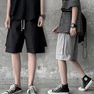 반바지 남성 외출 캐주얼 스타일 남자카고 린넨 면바지 레이어드 바지 여름 편한 남자