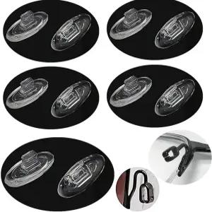 푸시인 안경 코 패드 5쌍 교체용 조각 타원형 소프트 실리콘 가드 미끄럼 방지 패드(클리어 14mm)