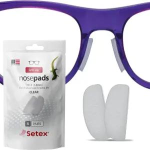 세텍스 게코 그립 두께 1.8mm 미끄럼 방지 안경 코 패드 (5개의 클리어 페어) 미국산 패드당 2500개의