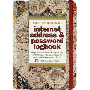Old World Internet Address & Password Logbook (보안을 위한 탈착식 커버 밴드)