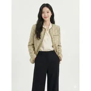 [하프클럽/크로커다일레이디]옐로우 크로커 트위드 자켓 CLCSJK103