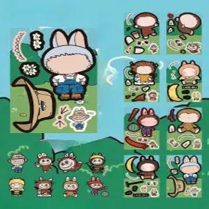 라부부 DIY 스티커 드레스업 인형 다꾸 얼굴 만들기 놀이 캐릭터 꾸미기