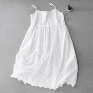 펀칭 롱 플라워 레이어드 린넨 원피스 이너 속치마 레이스